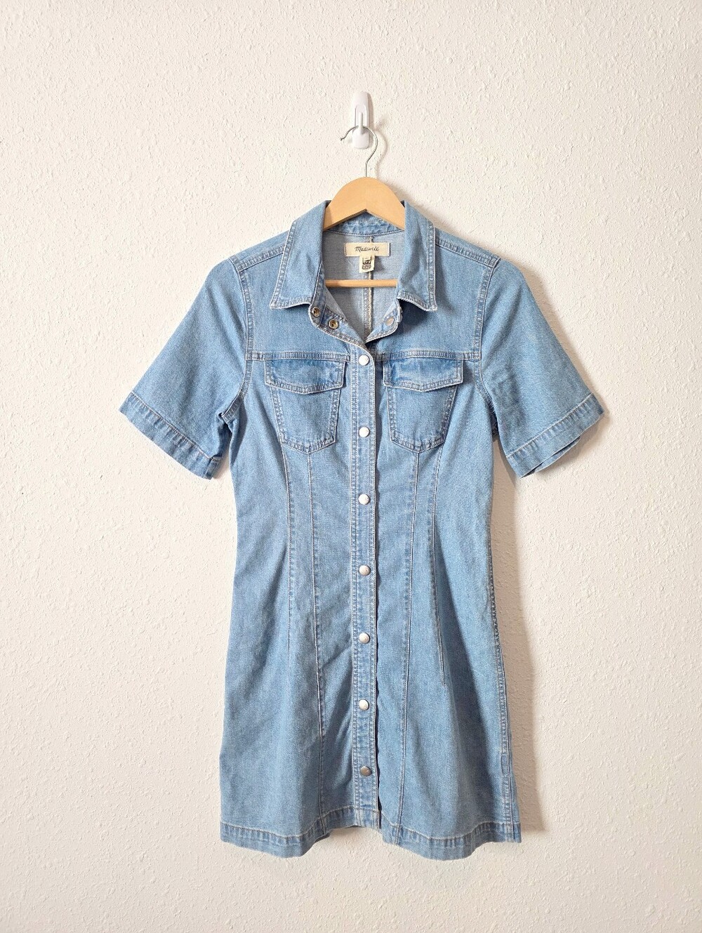 Madewell Button Up Denim Mini Dress 0